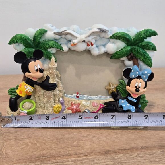 Disney Mickey & Minnie Mouse 3D Photo Picture Frame At Beach Sand Castle for 3.5 - Picture 4 of 7
